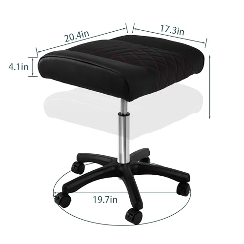 Frassie Footrest Stool Under Desk Mobile Gaming Foot Stool with Wheels