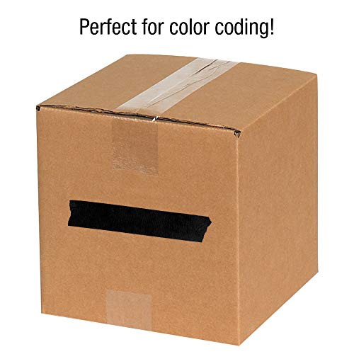 Aviditi Tape Logic 1 Inch x 60 Yards, General Purpose Colored Masking Tape, Black (Pack of 12) - Great for Home, Office, Arts, Crafts, DIY, Labeling and Coding