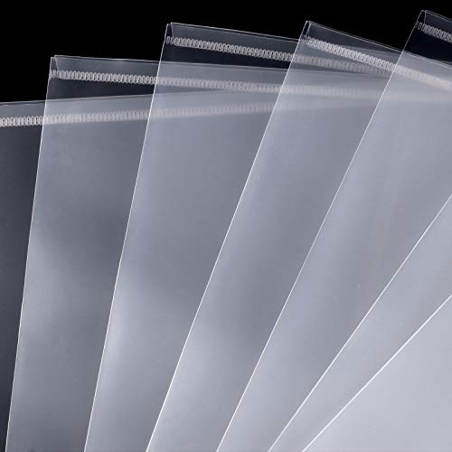 ZEONHAK 100 Pack Plastic Envelopes, 13x9 Inch Reusable Clear Polypropylene Envelope Folder with Snap Closure, A4 Size Envelope Waterproof File Folders for Home, Office Supplies