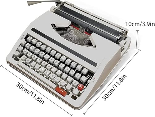 Mechanical English Typewriter, Traditional Antique Traditional Portable Manual Typewriter, for Notes or Letters or Creative Writing, Writers Literary Gift(White)