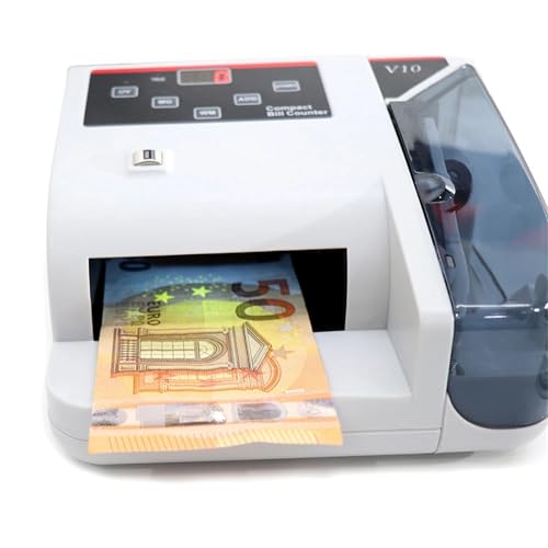 Qiokoith Portable Mini Money Counter – Universal Banknote Counting and Counterfeit Detection Machine (Magnetic, and Watermark Detection)