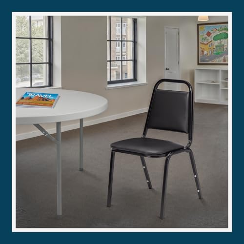 OEF Furnishings OEF9110-B/4 Banquet Chairs Premium Commercial Seating (4 Pack, Vinyl, Black, Black Frame)