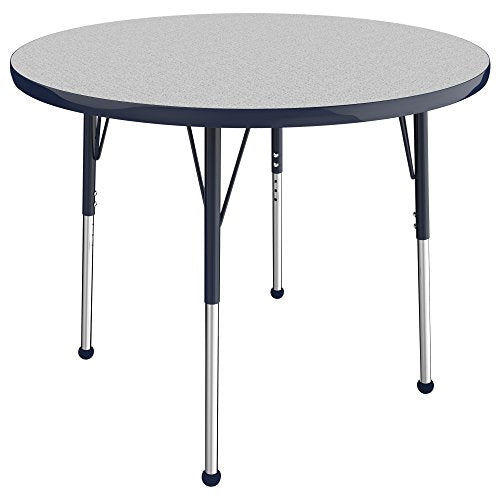 FDP 36" Round Table with Ball Glide Legs - Gray/Navy, 10040-GYNV