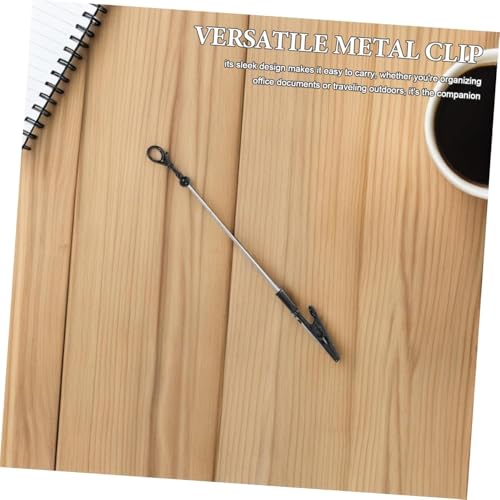 Binder Clips,6pcs Metal Wire Alligator Clips Multi Functional Keychain Note and Business Card Holders Portable Desktop Memo Clip for Organizing Photos