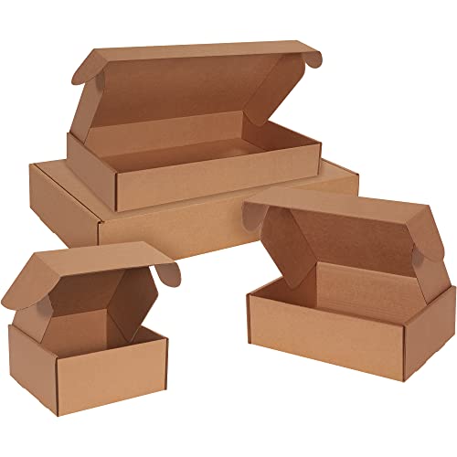 BOX USA Deluxe Literature Cardboard Mailers, 16 x 16 x 2 3/4 Inches, Corrugated Die-Cut Shipping Boxes, Large Brown Kraft Mailing Boxes (Pack of 50)
