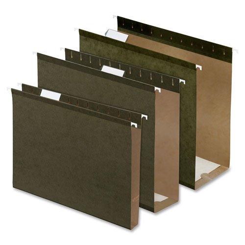 Hanging Folders, 4" Capacity, Legal, 25/BX, Standard Green, Sold as 1 Box