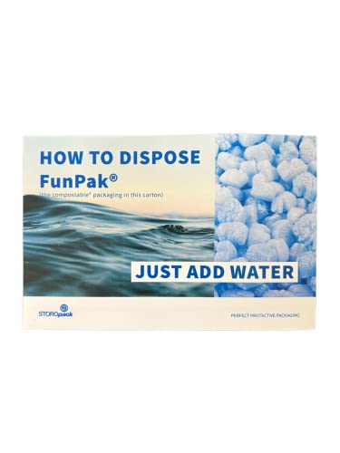 Bubblefast! Brand FunPak Plant Based Biodegradable Packing Peanuts, 1.5 cu ft Bag, Compostable (Blue Hearts)