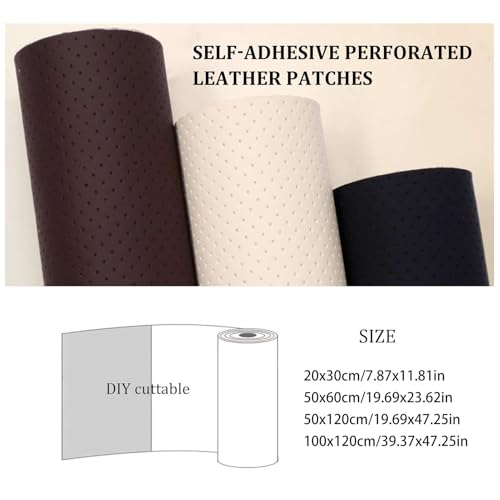 Fabric Adhesives Self-Adhesive Perforated Leather Repair Patch, Lychee-Textured Leather Repair Kit for Sofa, Car Seat, and Office Chair(Black,39.37x47.25in)