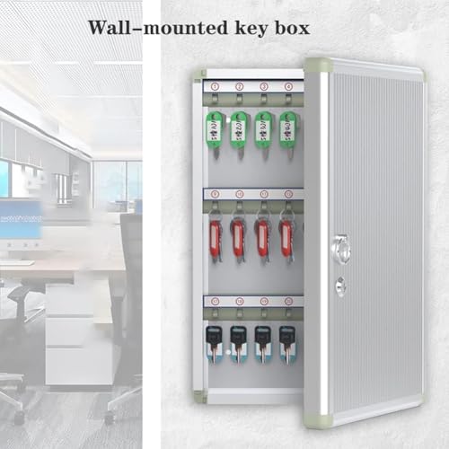 KK-GAL 96-Position Key Lock Box, Tradtional Key Organizer Safe Lockbox for School, Key Safe Security Storage Lockbox Holder for Valets, Aluminum Alloy Key Storage Box with Lock
