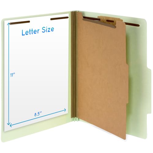Blue Summit Supplies 10 Classification Folders, 1 Divider, Gray Green