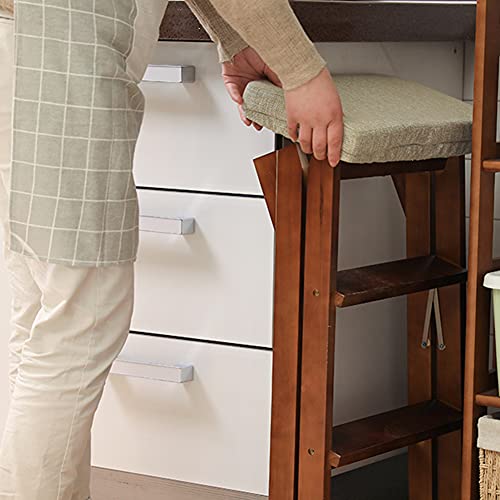 LumaGrove Folding Step Stool Step Stools Folding Stool for Adult/Seniors, Portable Wooden Step Ladder for Kitchen/b(Natural)