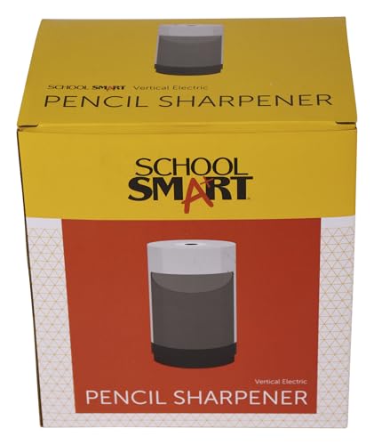 School Smart Vertical Electric Pencil Sharpener, for Classroom, Home, and Office Use, Black and Grey
