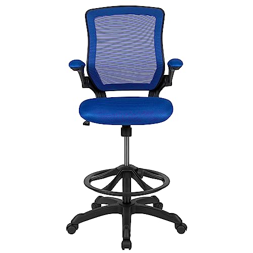 Flash Furniture Mesh Adjustable Ergonomic Drafting Chair, Blue