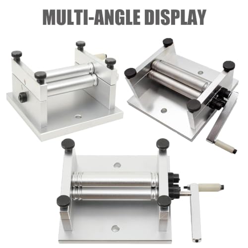 MiyKom Manual Slip Roll Machine for 2.36 Inch Max Width Plates, Stainless Steel Hand Bending Tool with 12.5mm Rollers for Jewelry Making, Metal Hobbies and Miniature Art