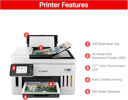 Canon MAXIFY GX6120 MegaTank All-in-One Color Printer (6882C002) Bundle