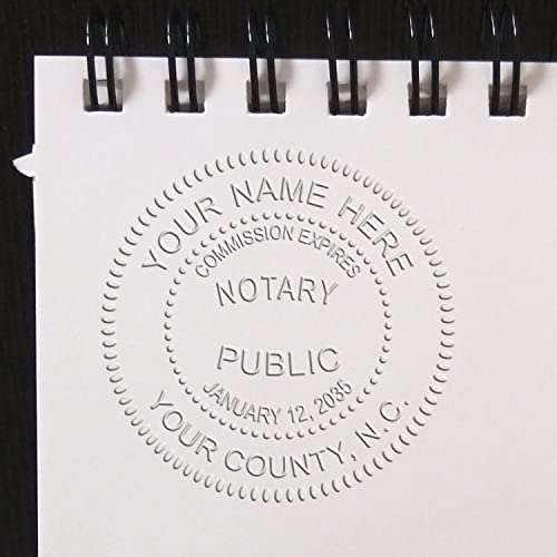Heavy Duty North Carolina Notary Embossing Seal, Long Reach Desk Stamp NC