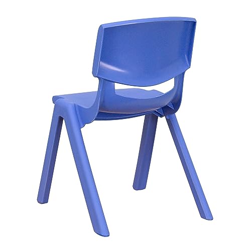 Flash Furniture Whitney 2 Pack Blue Plastic Stackable School Chair with 12" Seat Height