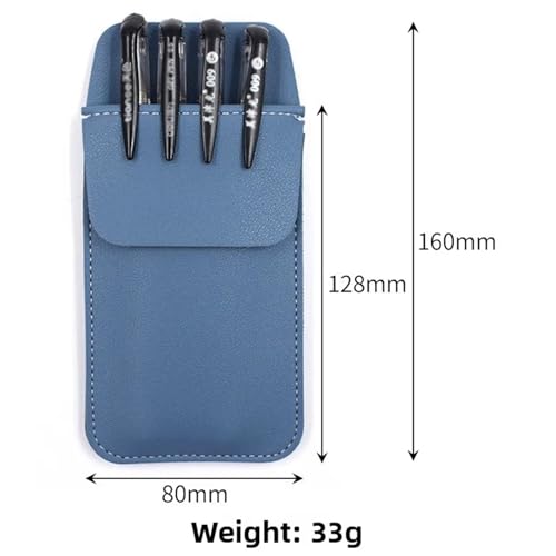 Pocket Protector 12pcs Leather Multicolor Nurse Pen Bag Portable Doctor Pocket Fixed Clip Gift Casual Style Universal Gender Leather Logo For Shirts Pants Lab Coats Nurses(Black)