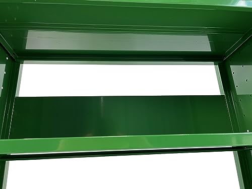 Workington Rolling Book Truck Book Cart with 3 Flat Shelves, Library Book Cart with Swivel Lockable Casters 3001 Green