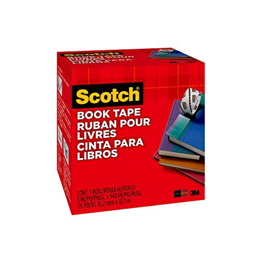 3M Scotch 845 76 Transparent Book Tape, Thick, 3.0 inches (76.2 mm x 13.7 m)