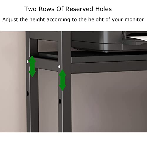 2 Tier Adjustable Office Desk Bookshelf, Desktop Bookcase for Computer Desk，Wood and Metal Printer Stand Office Supplies Organizers and Accessories Storage Display Shelf for Women Man and Kids ( Color