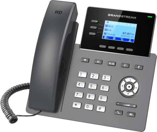 Grandstream GRP2603P IP Phone | 3 Lines, 6 SIP Accounts | 2.7-Inch LCD Display | Dual-Port Gigabit Ethernet with Integrated PoE | Power Adapter Not Included