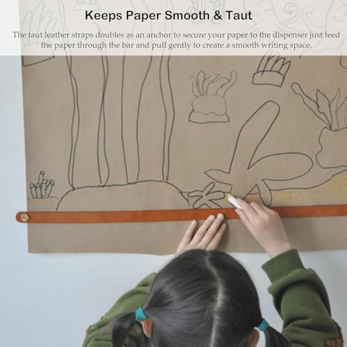 Kraft Paper Roll Display Butcher Paper Roll Holder, 45/64 Cm Wide Cafe Kraft Paper Roll Dispenser With Shelf, Wall Mounted Paper Roll Dispenser For Office Coffee Shop.Kraft Paper Dispenser-45cm/17.7