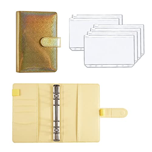 A6 Binder Budget PU Leather PlannerPockets Expense Sheets Notebook Cash Envelope Organizer System with Clear Zipper(5)