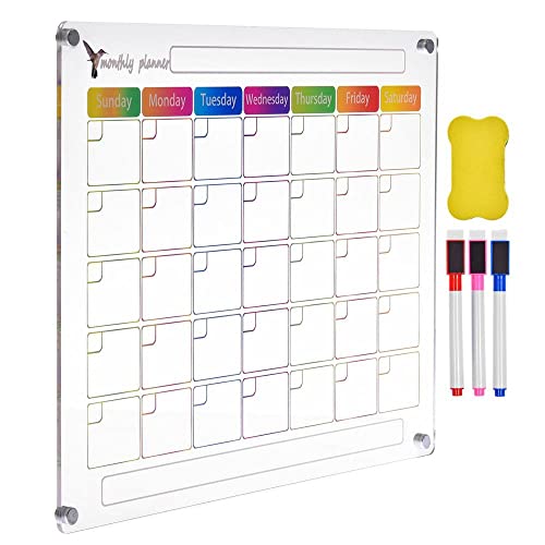 Magnetic Calendar Fridge Clear Dry Erase Calendar Memo Board