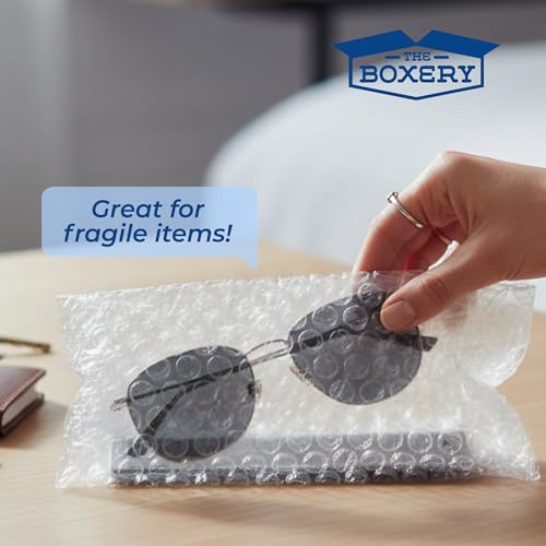 The Boxery 9x12" Clear Self-Sealing Bubble Out Bag Pouches, 250 Pack