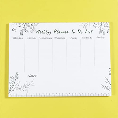 NSUQOA JSEIAJB A4 Weekly Planner Plan Notebook 54 Sheets Schedule Organizer Notepad School Office Supplies Stationery(Black)