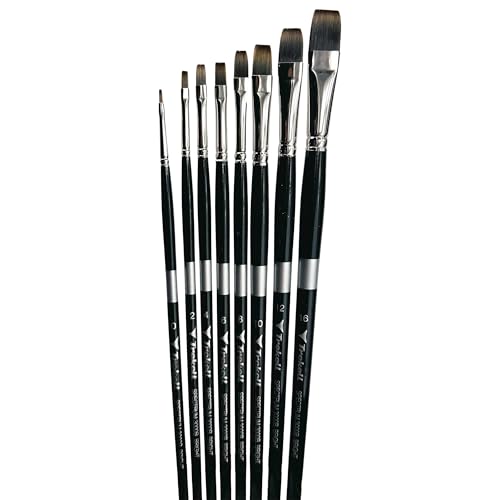 Trekell Spectrum Long Handle Artist Brushes | Versatile Synthetic Bristles Bright - 3000B Series / 0-20