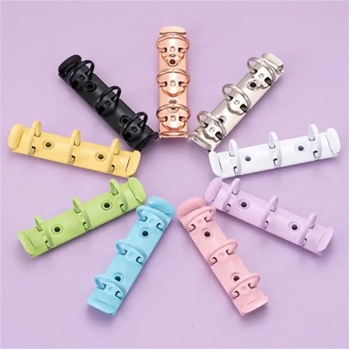 Binder Rings 6pcs Detachable Metal Spiral Rings Binder Clip DIY Album Loose Leaf Ring Office for Home(White)