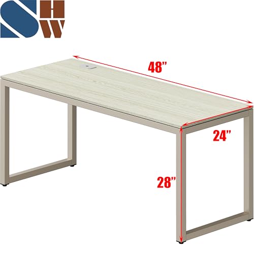 SHW 48-Inch Commercial-Grade Office Computer Desk, Maple