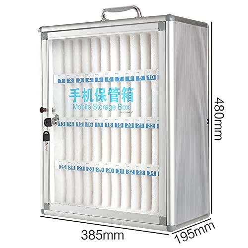SDdPulse Wall-Mounted Mobile Phone Storage Box - 48 Slot Transparent Lockable Cell Phone Safe Deposit Box Portable Hand-Carry Design for Home & Office nization,48slots