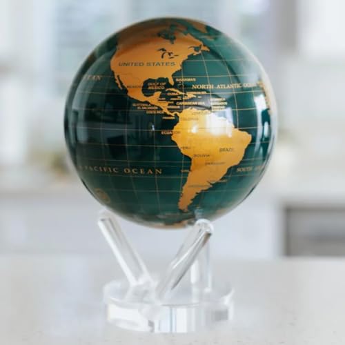 MOVA Self Rotating Globe, Emerald Green and Gold Classic (4.5")