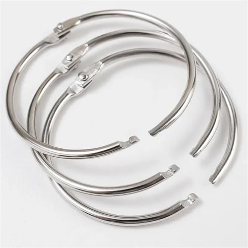 Binder Rings 100Pcs Metal Loose Leaf Binder Ring Book Hoops 38mm 50mm DIY Albums School Craft Binding Office Supplies for DIY Travel Diary(50mm)