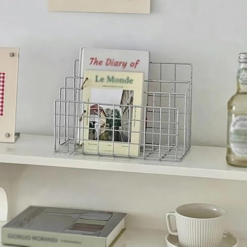 File Rack Stationery Organizer 3-Layer Metal Iron Mesh Holder for Magazine Document File Book Rack Letter Trays