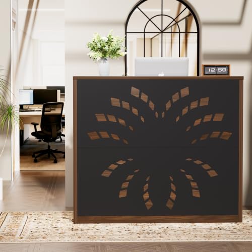 Reception Desk with Storage Cabinet, Front Desk Retail Checkout Counter