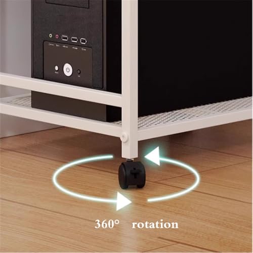 LICONG-2019 CPU Stand Home Printer Shelf PC Tower Stand CPU Floor Stand Under Desk with Lockable Castor Wheels Sturdy PC Trolley for Gaming Desk PC Accessories CPU Holder(Pink)
