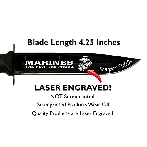 Military Gift Shop Miniature USMC Fighting Knife Letter Opener - Functional Marine Corps Desk Accessory - Marine Corps Gifts - Disabled Vet Owned Business - Mini KaBar Knife
