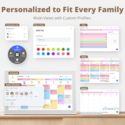 Digital Wall Calendar 21.5 Inch – Interactive Touch Screen Electronic Calendar & Smart Family Hub with Cross-Device Sync, Schedules Reminders, Chore Chart, Rewards & Photo Display