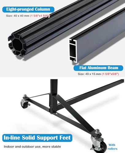 Innovz Advertising Poster Display Rack with Wheel & Base, Aluminum Bulletin Display Boards Room Divider, Freestanding Exhibition Board Screen for Booth Works Show(1pc,60x150cm(23 5/8"x59"))