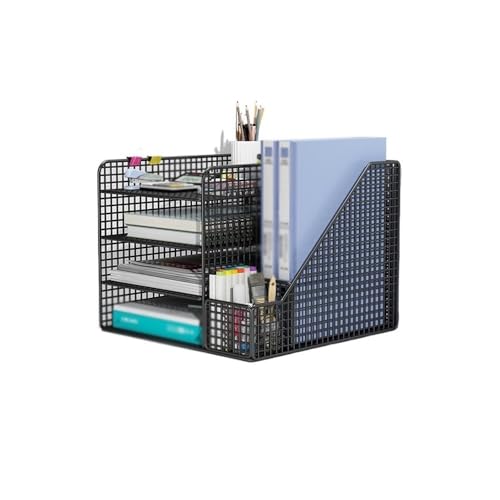 File Organizer 4-Tier Desk Organizer Paper Letter Tray Mesh Desktop and Storage for Office Desk