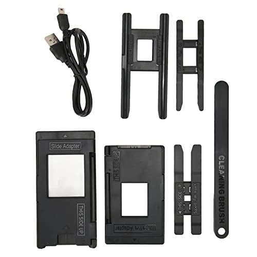 Mini Digital Film and Slide Scanner, Film Negative Scanner, Converts 135, 126, 110, Super 8 Film Negatives Slides to 22 M JPEG Images, Adapters with 2.0 LCD Screen