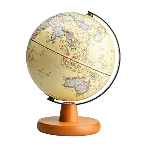 POCHY Practical Globe Vintage Geographic Globes Illuminated Led Educational Globe Wood Stand World Globes 5 Colors Home Decor Light Beautifully Decor