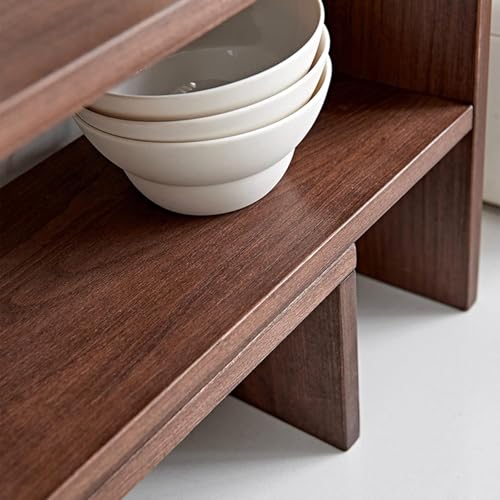 HDXJIZCQ Storage Shelving Unit Vintage Brown Wooden Bookshelf Desktop Organizer Office Rack Adjustable Display Book Shelf Stand