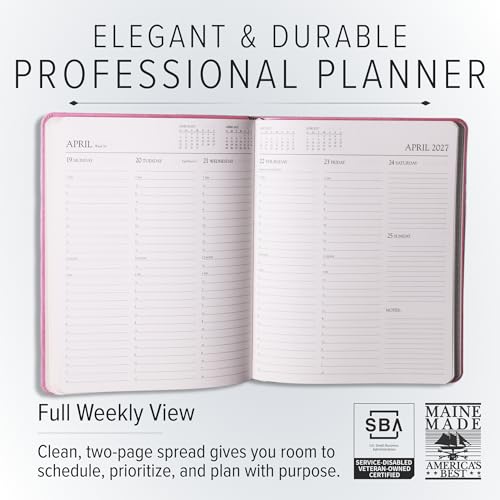 Gallery Leather Professional Planner 2026-2027 Monhegan Black
