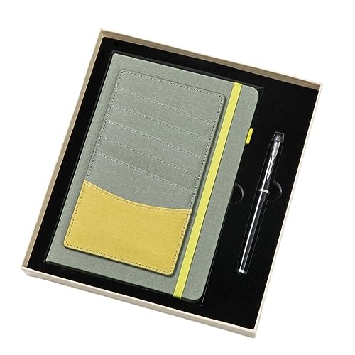 AFPSDLFJDLS 2-piece Business Notebook Pen Set Office Stationery Notepad Spliced Diary Book