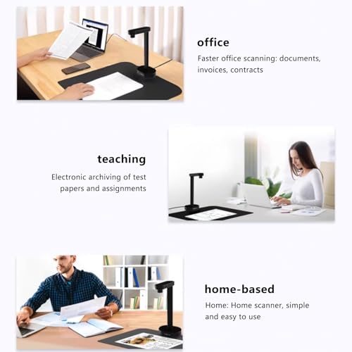 Portable Document Scanner Camera,16MP Book Document Camera With Deskewing,Capture Size A4,OCR Book Scanner For Remote Lessons Office And Education,Compatible with Windows & mac(Size:18 million pixels)